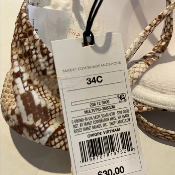 Shade & Shore Women's Swimsuit Top Size 34C Beautiful Snakeskin New - Picture 6 of 6